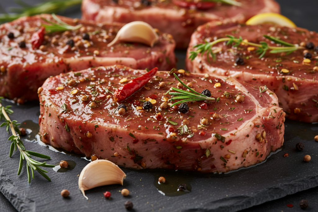 Kamm steaks mariniert