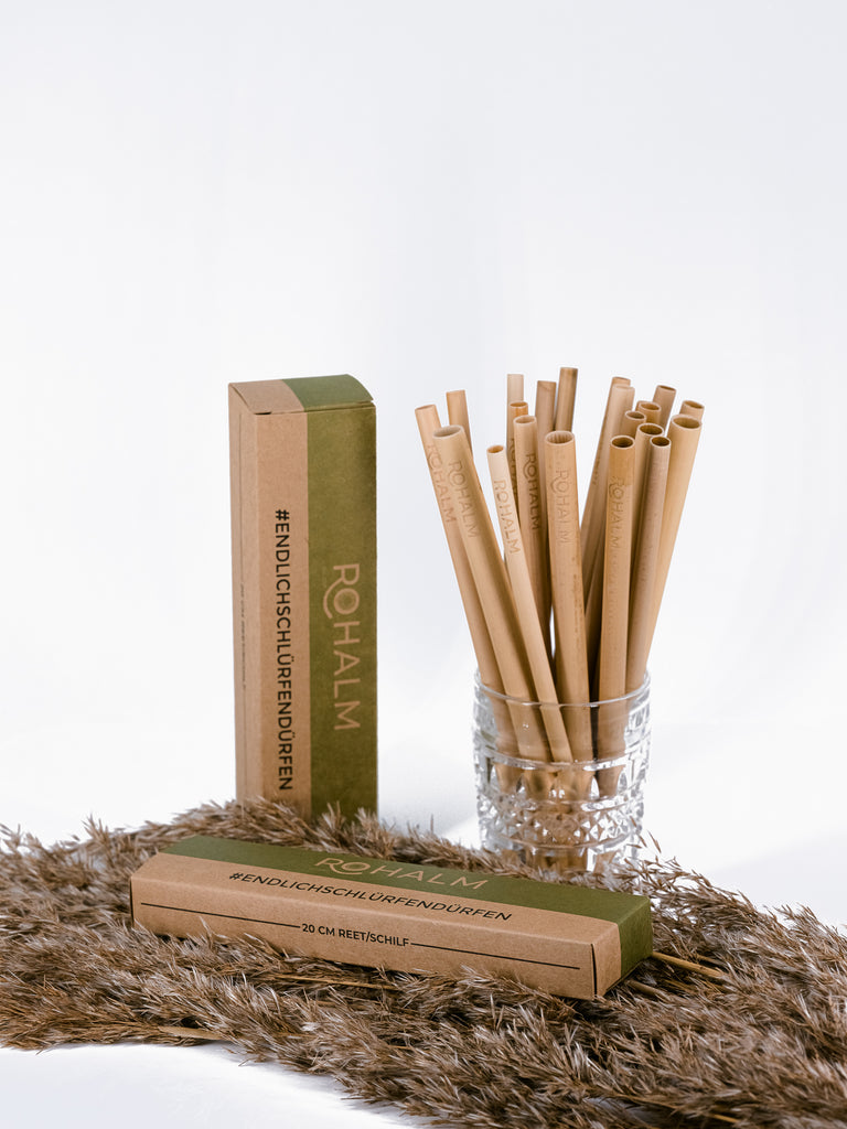 Natürlich Trinkhalme aus Schilf - Rohalm 20 cm